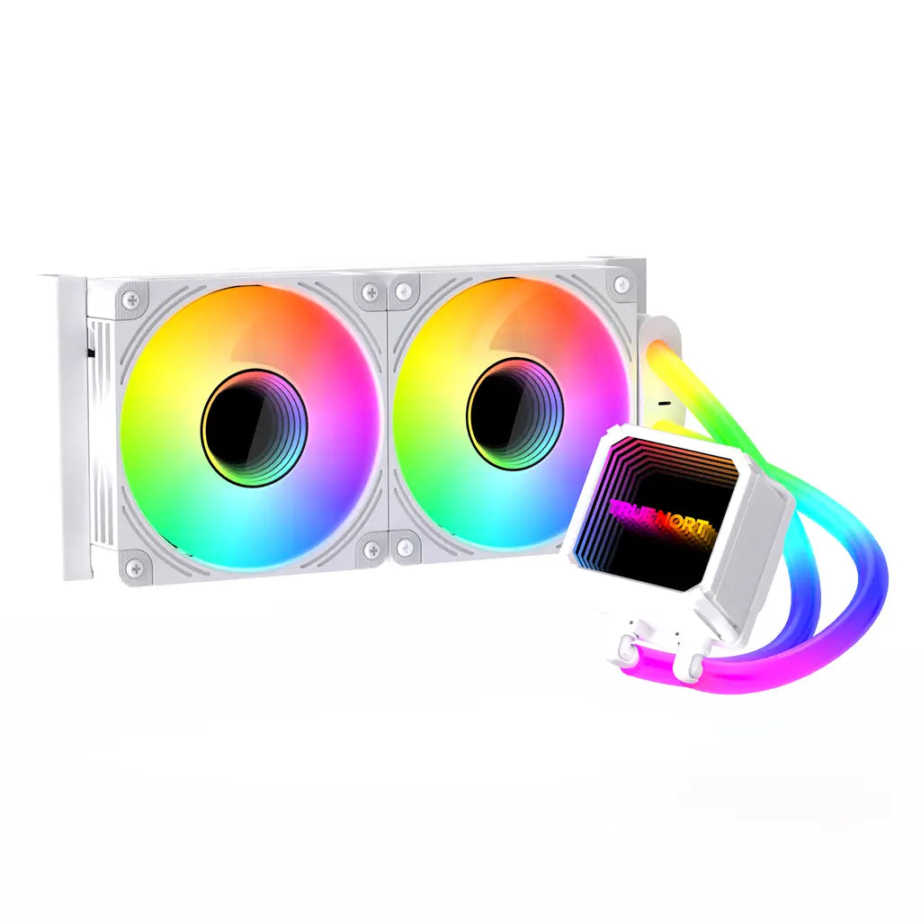 TrueNort 240I RGB AIO Liquid CPU Cooler, 240mm Radiator with Multi Layer Light Effect Display, Dual Pre-Installed RGB Fans, Hydraulic Bearings Type, Intel/AMD Support | TN-240I TrueNort 240I RGB AIO Liquid CPU Cooler, 240mm Radiator with Multi Layer Light Effect Display, Dual Pre-Installed RGB Fans, Hydraulic Bearings Type, Intel/AMD Support | TN-240I